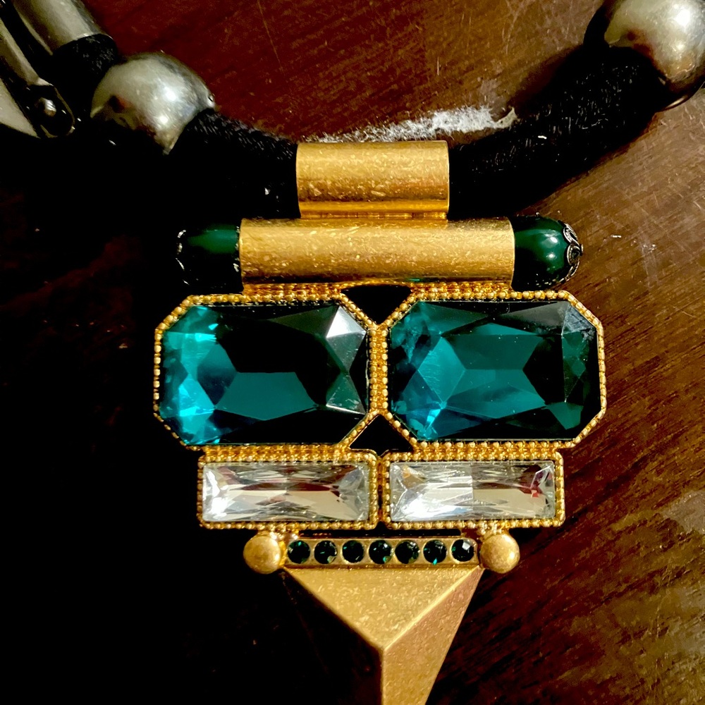 Homemade green emerald necklace
